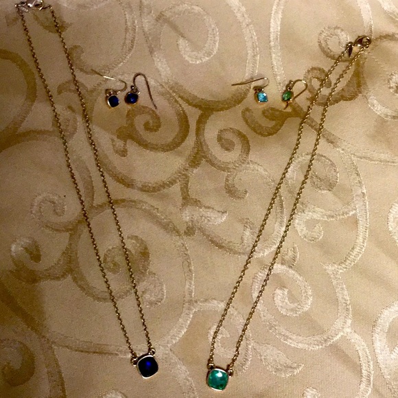 Two Dainty AVON Stone Necklaces & Earrings - Picture 2 of 4